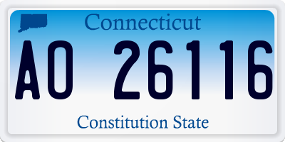 CT license plate AO26116