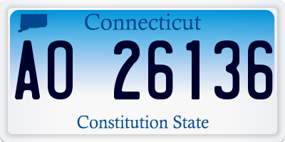 CT license plate AO26136