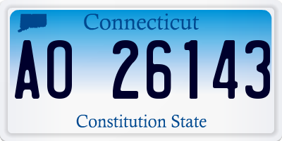CT license plate AO26143
