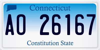 CT license plate AO26167