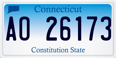 CT license plate AO26173