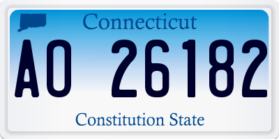 CT license plate AO26182