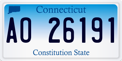 CT license plate AO26191