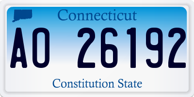 CT license plate AO26192