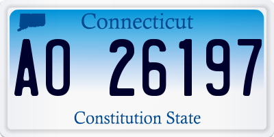 CT license plate AO26197