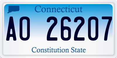 CT license plate AO26207