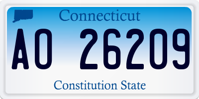 CT license plate AO26209