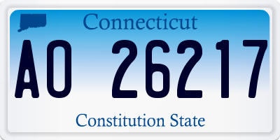CT license plate AO26217