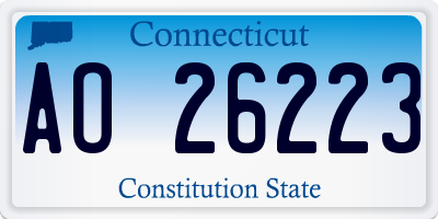 CT license plate AO26223