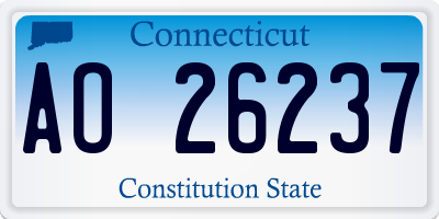 CT license plate AO26237
