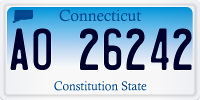 CT license plate AO26242