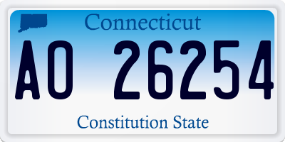 CT license plate AO26254