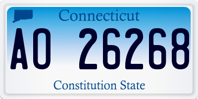 CT license plate AO26268