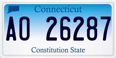 CT license plate AO26287