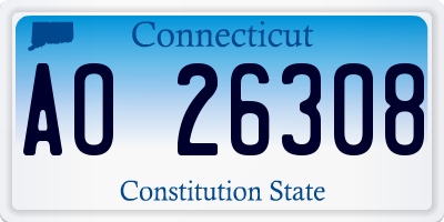 CT license plate AO26308