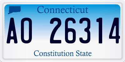 CT license plate AO26314