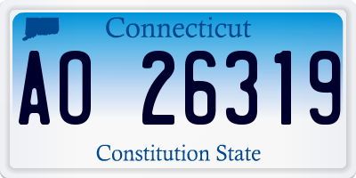 CT license plate AO26319