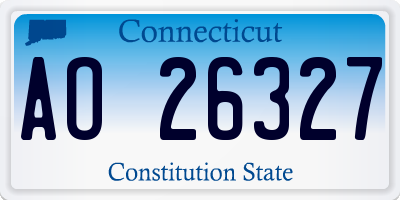 CT license plate AO26327