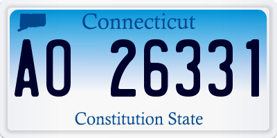 CT license plate AO26331