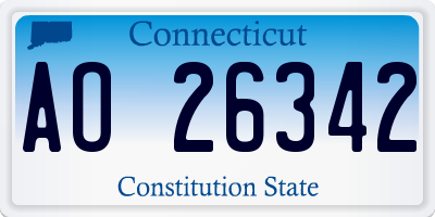 CT license plate AO26342