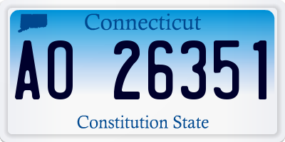 CT license plate AO26351