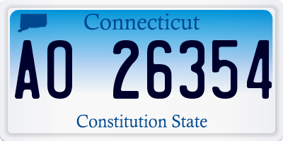 CT license plate AO26354