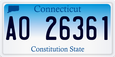 CT license plate AO26361