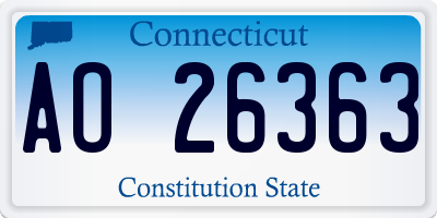 CT license plate AO26363