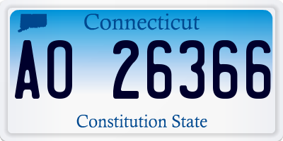 CT license plate AO26366