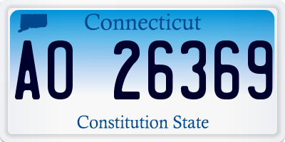 CT license plate AO26369