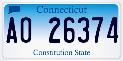 CT license plate AO26374
