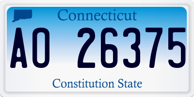 CT license plate AO26375