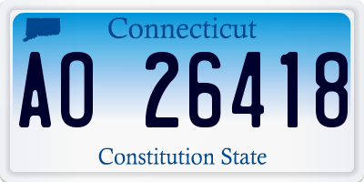 CT license plate AO26418