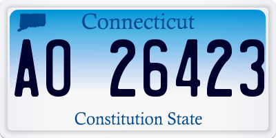 CT license plate AO26423