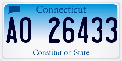 CT license plate AO26433
