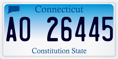 CT license plate AO26445