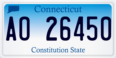 CT license plate AO26450