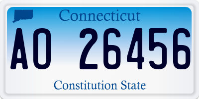 CT license plate AO26456