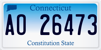 CT license plate AO26473