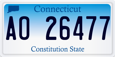 CT license plate AO26477