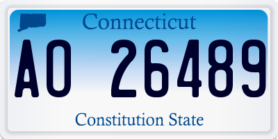 CT license plate AO26489