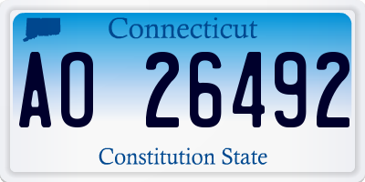 CT license plate AO26492