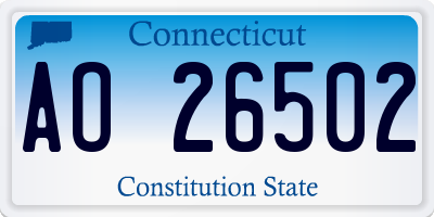 CT license plate AO26502