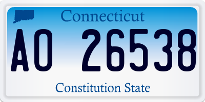 CT license plate AO26538