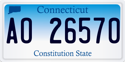 CT license plate AO26570