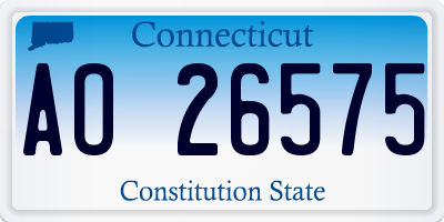 CT license plate AO26575