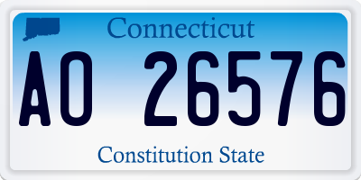 CT license plate AO26576