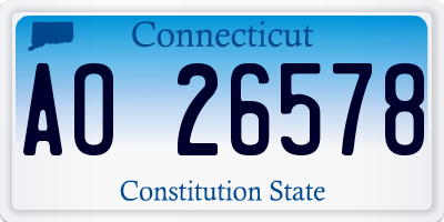 CT license plate AO26578