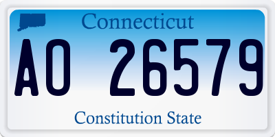 CT license plate AO26579