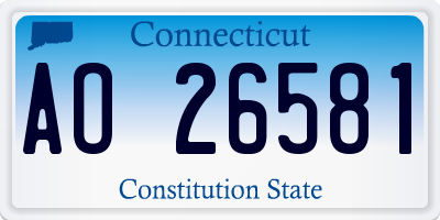 CT license plate AO26581